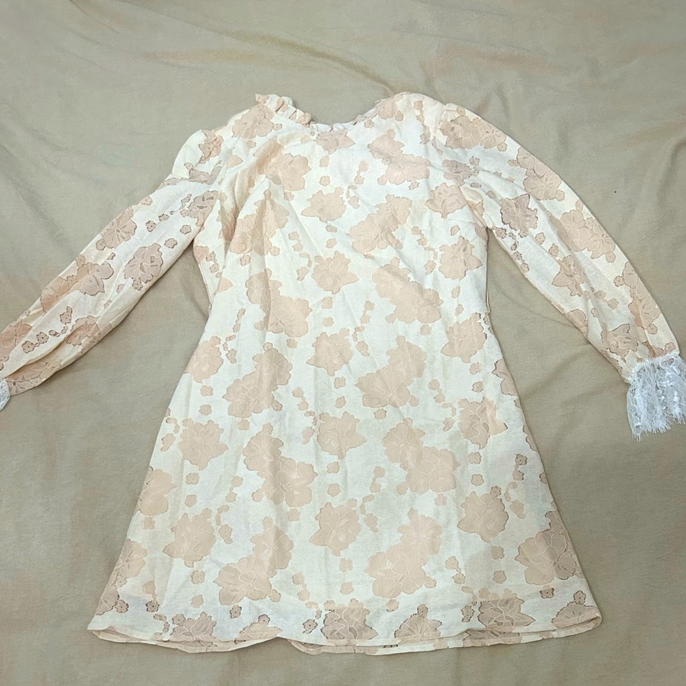 Lace Long Sleeve High Neck Dress